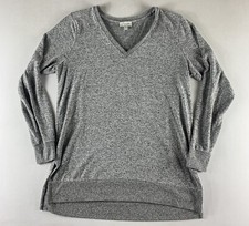 LUCKY BRAND V-NECK SWEATER MENS LARGE GRAY LONG SLEEVE VISCOSE POLY