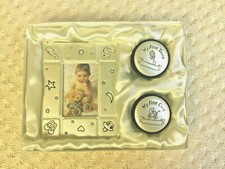 LaVie 3 PC BABY KEEPSAKE KIT SATIN SILVER FINISH FRAME/1st TOOTH/CURL NWOT