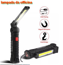 2 LAMPADE TORCIA LAVORO CALAMITA PORTATILE RICARICABILE LED FARO OFFICINA PESCA