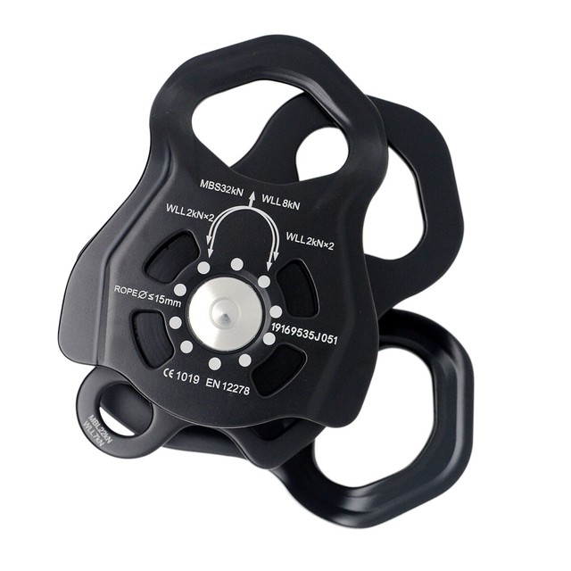 32KN Double Prusik Pulley Block Heavy Duty for Climbing Arborist