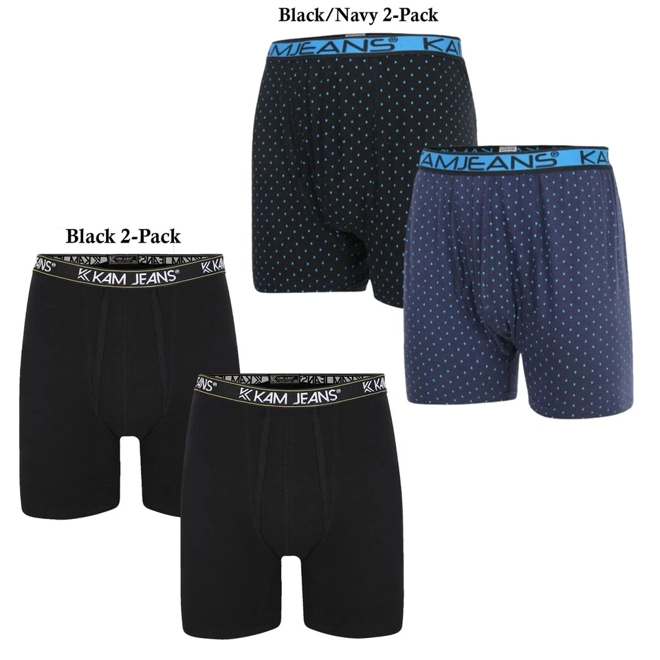 Kam Big & Tall Men's Multipack Boxer Shorts Elasticated Waist Underpants Bundle