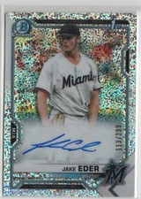 2021 Bowman Chrome Prospects Speckle Refractor /299 Jake Eder #CPA-JED Auto