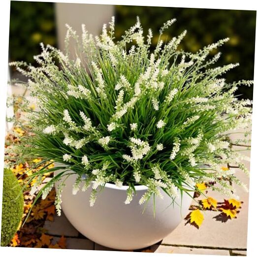 Artificial Faux Plants Outdoor Fall Decorations Porch, Autumn Fake Monkey White