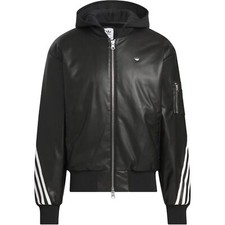 adidas Originals FW24 PU Jacket Series Fashion Logo Faux Leather Sports JL7556