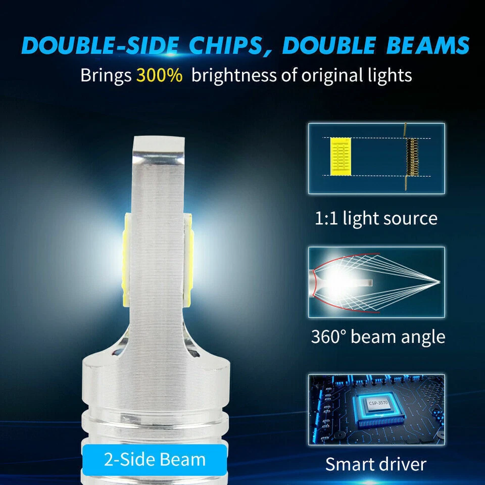 2x h27w/1 led fog light bulbs white 100w for hyundai ix35 2010-2013 lm el elh - Image 4 of 4