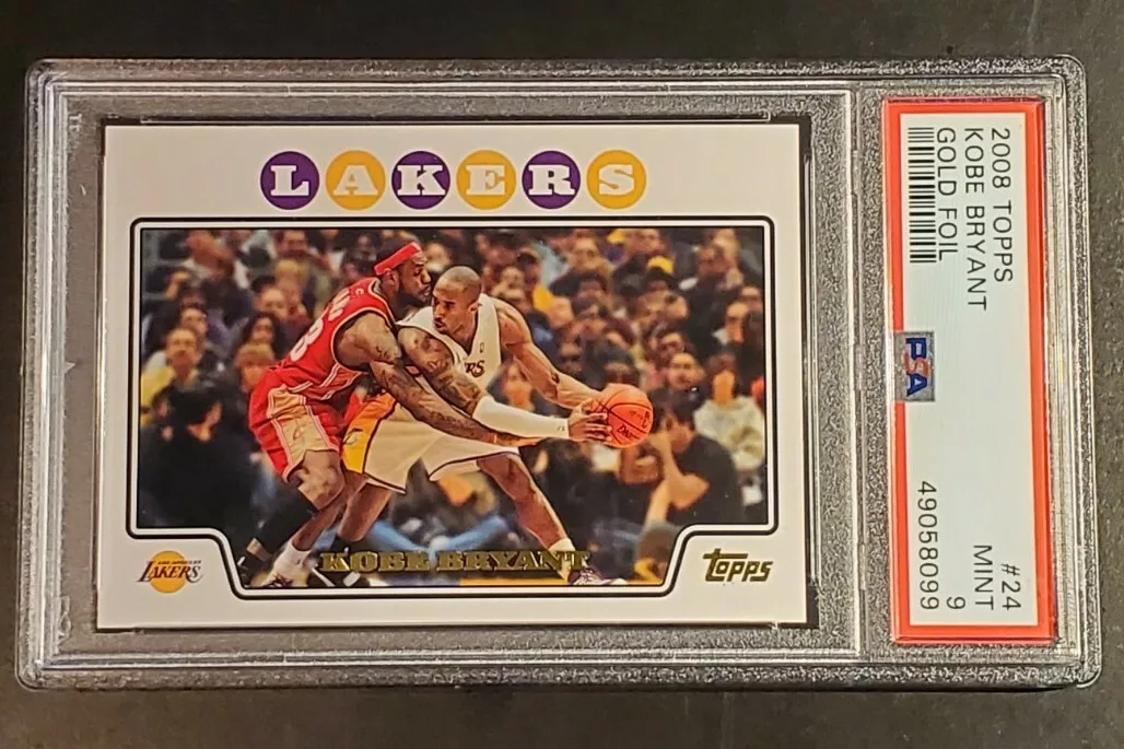 Lebron James Kobe Bryant 2008-09 TOPPS #24 Gold Foil PSA MINT 9 ...