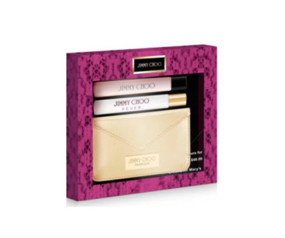 Jimmy Choo 3-Pc Set Fever & Jimmy Choo EDP plus Gold Card Case. Factory Sealed