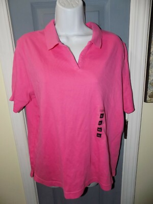 Classic Elements Bright Pink Polo Shirt Size XL (18) Women's NEW 