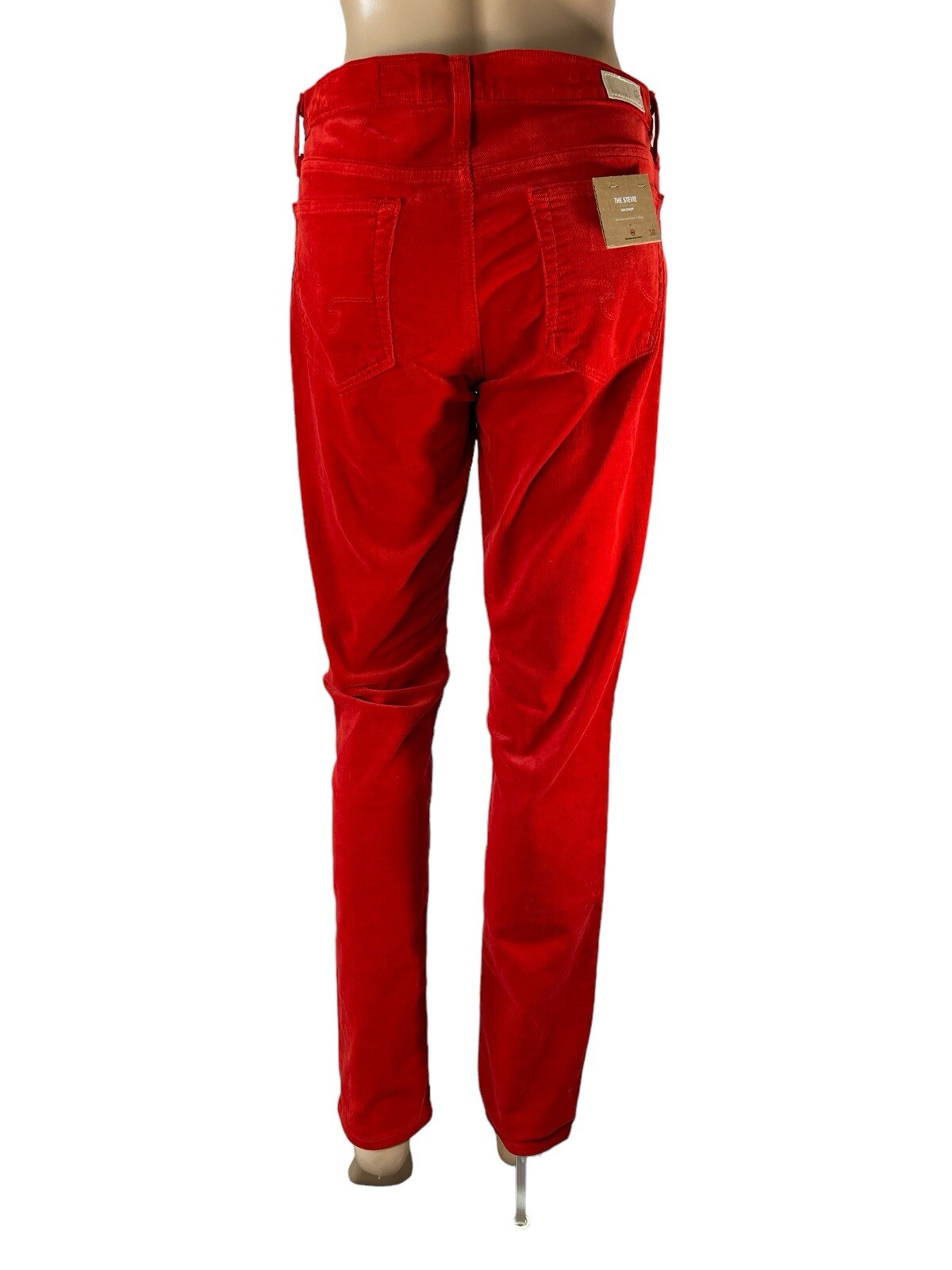 AG Adriano Goldschmied Womens Pants The Stevie Slim Straight Corduroys Red 30R image 3