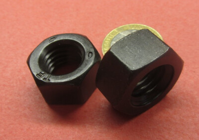 Hex Nut, Grade 5 Steel black  oxide , RH, 9/16''-12, 7/8'' W x 31/64'' H, 10 Pcs