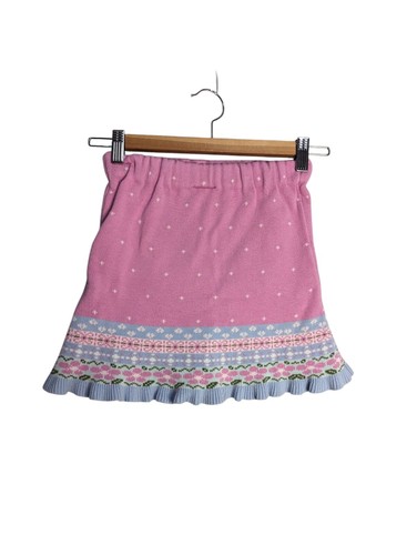 Hanna Andersson Sweater Skirt Knit Set Pink Floral Ruffle Girls Size 100 or 4 - Picture 7 of 11