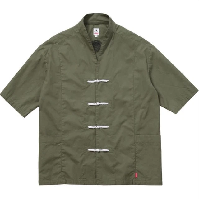 Chemise homme Supreme x Sasquatchfabrix Hanton en vert olive taille MOYENNE