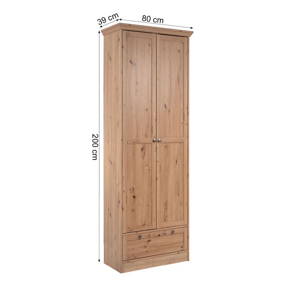 Dressing Armoire Penderie Meuble Rangement Placard Bois Garde-robe Homestyle4u - Photo 3/4