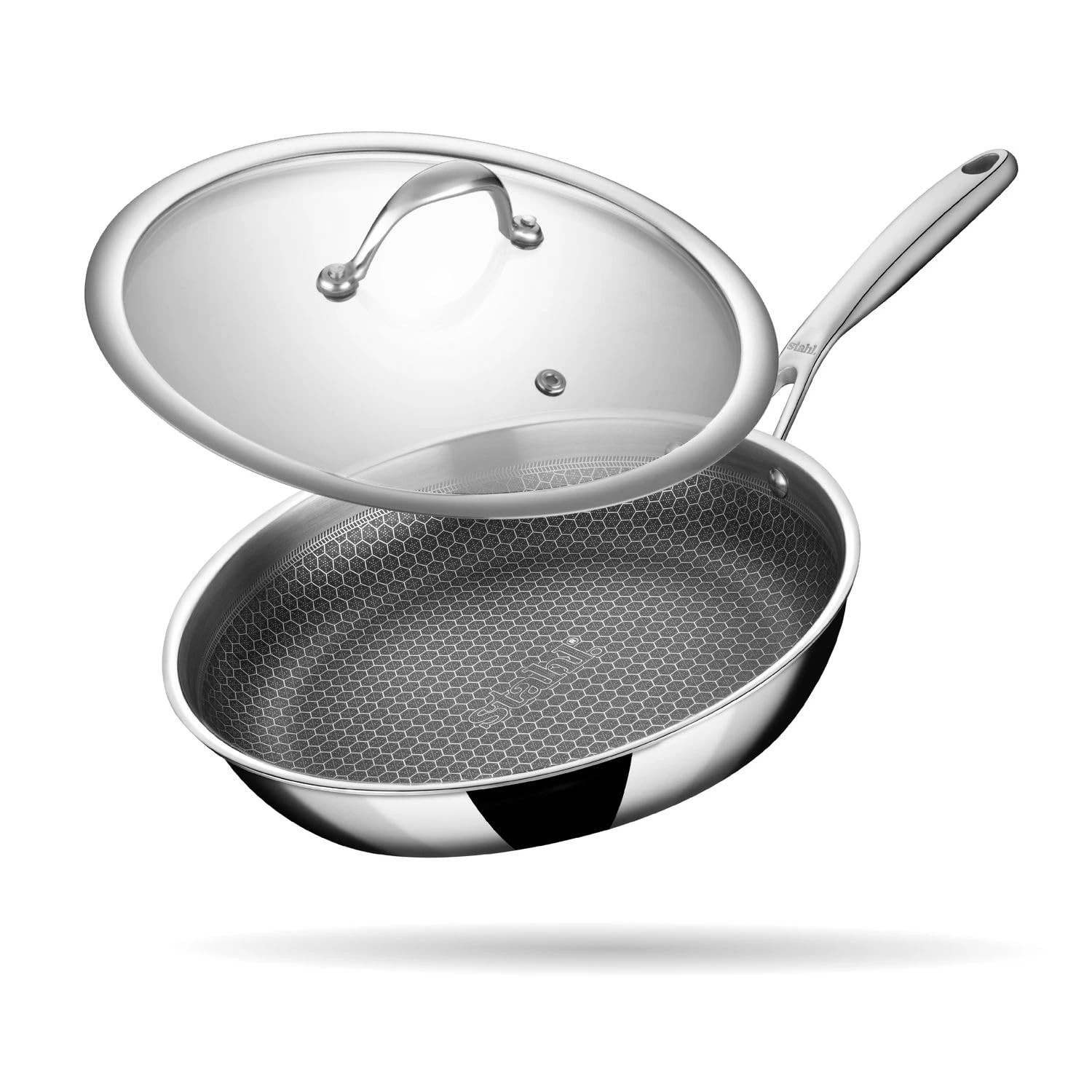 Stahl Artisan Hybrid Triply Induction & Gas Stove Non Stick Frying Pan With Lid