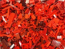Lot Of 2 Pounds Lbs Of Lego Random Red Parts Pieces Bricks Sorted