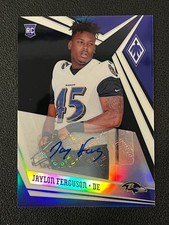 Jaylon Ferguson 2019 Phoenix Football Rookie RC Auto Purple /5 Ravens 154