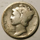 1931 D Mercury Dime G - VG   "Actual Coin Pictured - Not Cleaned"
