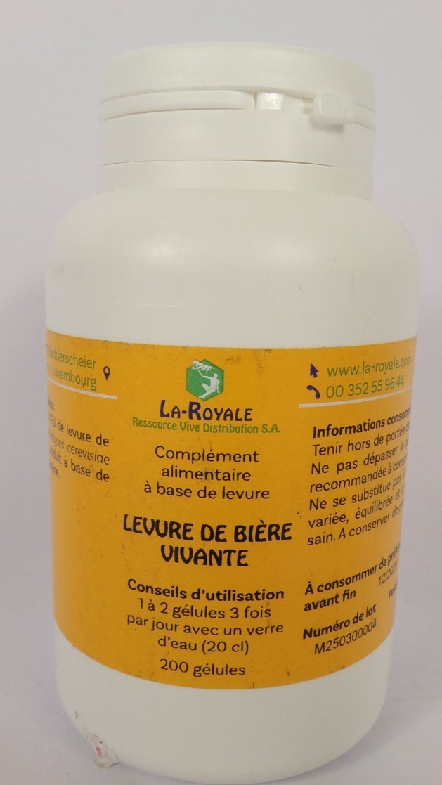 Levure de bière vivante complément alimentaire flore intestinale et cheveux 200 gélules