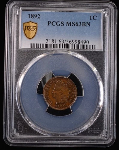 1892 Indian Head Cent 1c- PCGS MS63 BN w/ Trueviews IHC