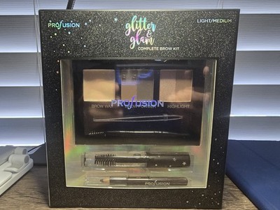 Profusion Glitter & Glam Complete Brow Kit - Light/Medium With Brow Wax Powder H