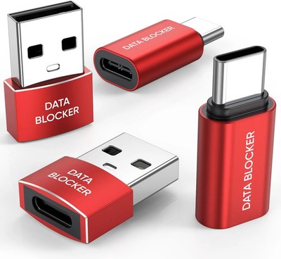 USB C Data Blocker, Anti Juice Jacking & Hacking, Charger-Only, 4 Pack | 240W C-
