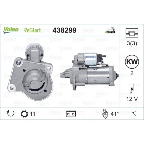 Valeo Starter 2 KW FüR Ford Focus II Turnier 1.6 Tdci Transit Connect V408-image