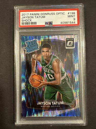 2017-18 Panini Donruss Optic - Rated Rookie Jayson Tatum #198 Shock Prizm PSA 9