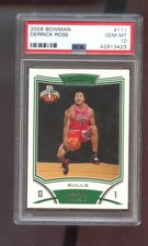 2008-09 Bowman #111 Derrick Rose ROOKIE RC PSA 10 Graded Basketball Card 08-09