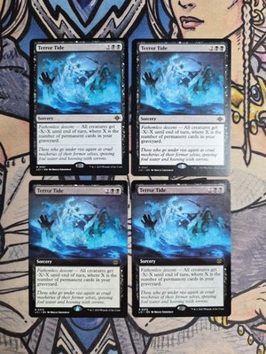 4x Terror Tide (2 Are Extended Art) - NM/M LCI MTG Magic the Gathering