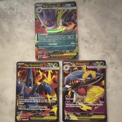 Pokémon TCG EX Mega Gengar Heracross Sharpedo Lot 3 Cards English