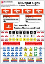 O Gauge (1:43) British Railways Depot & Hazard Signs - Custom Name