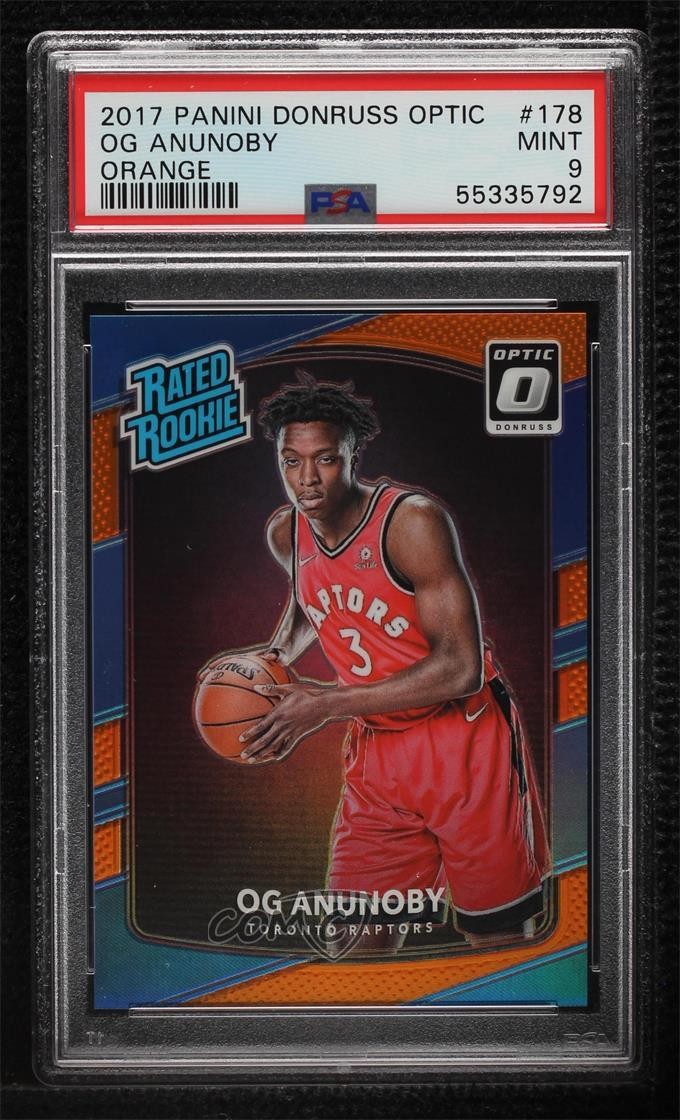 2017 Donruss Optic Rated Rookie Orange Prizm 77/199 OG Anunoby PSA 9 MINT 0m5n