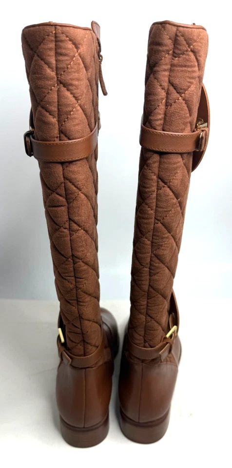 Isaac Mizrahi Live! Botas de montar de cuero acolchadas de becerro medianas coñac talla 9,5 M Foto 4 de 4