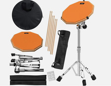 Slint 12" Double Sided Drum Practice Pad with Adjustable Snare Stand Bag