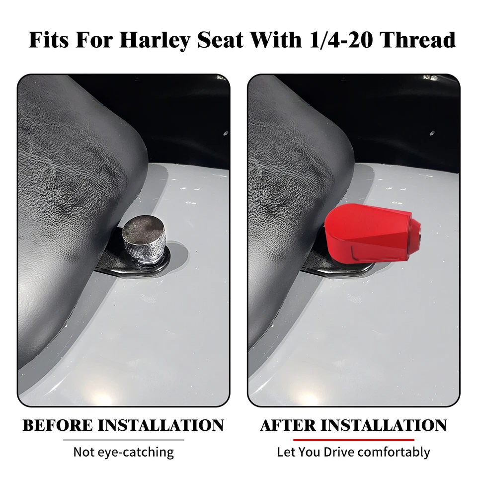 Red Seat Bolt Lock w/ Keys Anti Thief For Harley Touring Street Glide Road King - Image 3 of 4