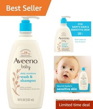 Aveeno Daily Moisture 2-in-1 Baby Shampoo  Body Wash, 18 fl. oz - Gentle Care
