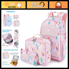 Kids Backpack Set for Kindergarten Preschool, 3 PCS with Lunch Box Pencil Ca