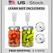 Fermentation Kit - 2 Upgraded Lids and 2 Glass Weights for 86MM Wide Mouth Mason