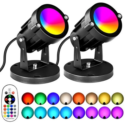 5W RGBW Landscape Lights, 16 Color Changing Spotlight 110V 120V Outdoor Lands...