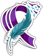 (3pcs) Suicide Awareness Ribbon Sticker, Survivor Teal and Purple Ribbon Sticker