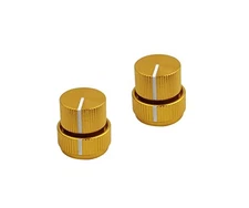  Guitar Aluminum Alloy Dual Concentric Control Knobs - Dome gold, 2 piece