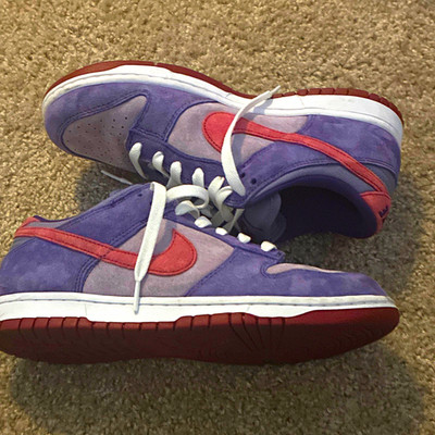 Nike Dunk Men s Low Top Suede Sneakers Lace-Up Rubber Sole Purple Pink