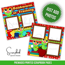 Back To School Boy Girl Scrapbook PRINTED Premade Scrapbook Quick Pages 167