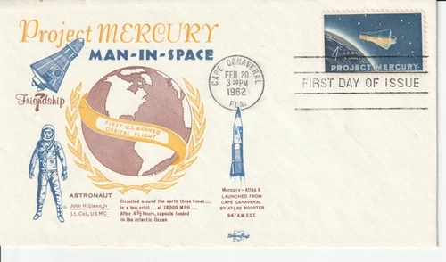 1193 4c Project Mercury February 20 1962 FDC First Day Cape Canaveral Florida