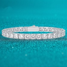 Moissanite Tennis Bracelet for Women Men 925 Sterling Silver - VVS1 Round Cut