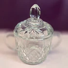 Vintage  Anchor Hocking Sugar Bowl & Lid Crystal Prescut Clear Pineapple
