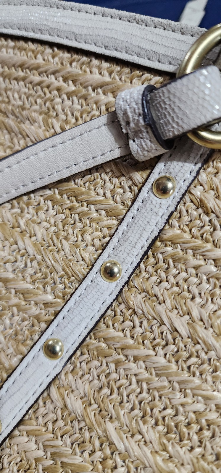 COACH ALEXANDRA Python Straw Shoulder Tote BAG F2… - image 10