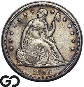 1850-O Seated Liberty Dollar, Scarce XF+ Early Silver $ Survivor