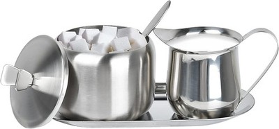 Sugar and Creamer Set, Coffee Serving Set, Stainless Steel Latte Milk Cup Cream