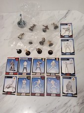 Star Wars Miniatures - 12 Miniatures With Cards Lot - From Various Sets